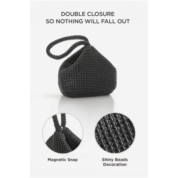 BABEYOND Women's Beaded Clutch Evening Bags Vintage Elegant Triangle Purse for - Picture 2 of 7